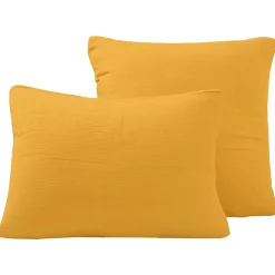 Sensei Maison Lot de 2 taies d'oreiller en gaze de coton Caramel 65x65 cm LOFT* Taie D'Oreiller