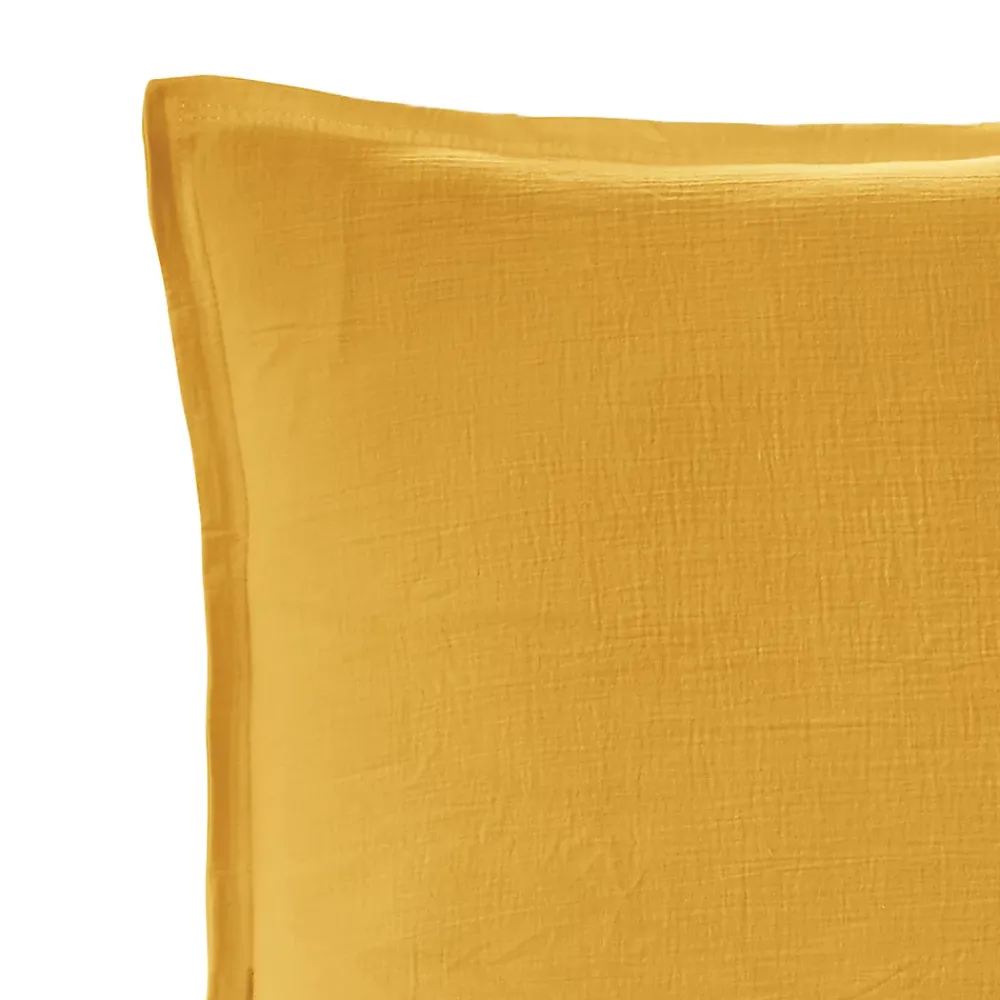 Sensei Maison Lot de 2 taies d'oreiller en gaze de coton Caramel 65x65 cm LOFT* Taie D'Oreiller