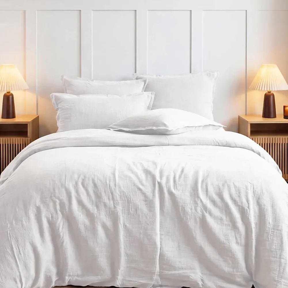 Sensei Maison Lot de 2 taies d'oreiller en gaze de coton Blanc 50x70 cm LOFT* Taie D'Oreiller