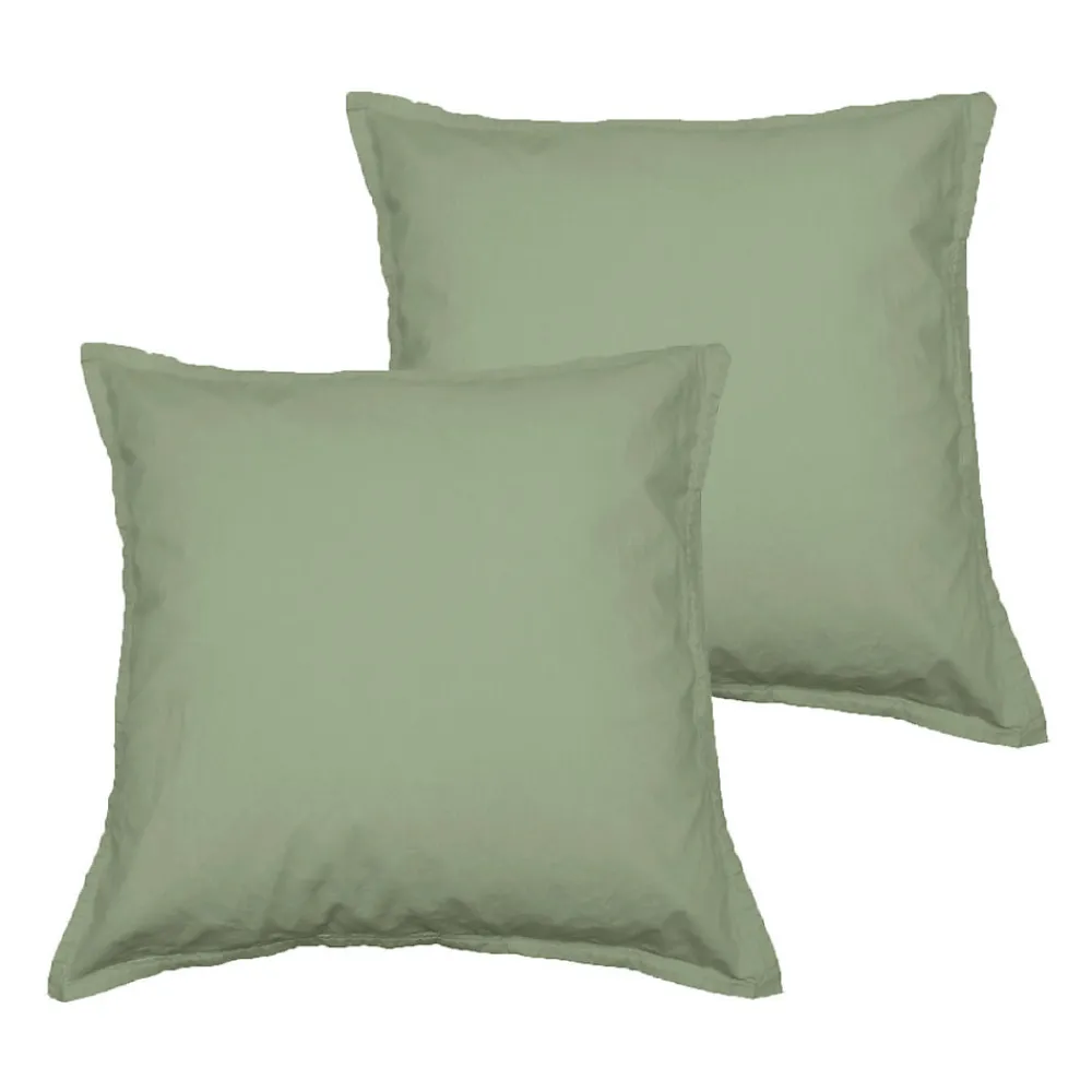 Lot de 2 taies d'oreiller en coton Sauge 65x65 cm STUDIO>Sensei Maison Best