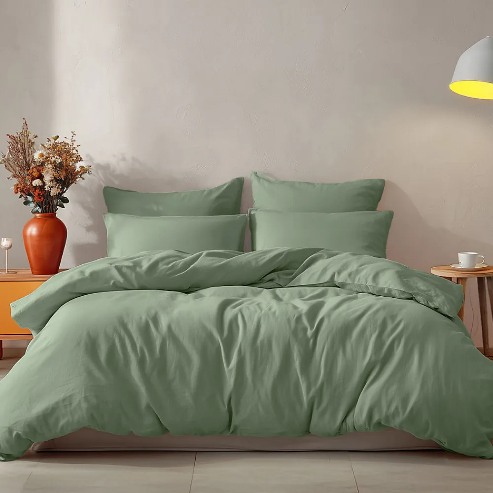 Lot de 2 taies d'oreiller en coton Sauge 65x65 cm STUDIO>Sensei Maison Best
