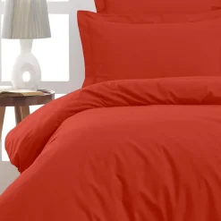 Lot de 2 taies d'oreiller en percale de coton Terracota 65x65 cm SOFT PERCALE>Sensei Maison New