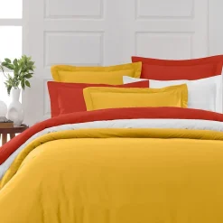 Lot de 2 taies d'oreiller en percale de coton Terracota 65x65 cm SOFT PERCALE><noscript><img width=