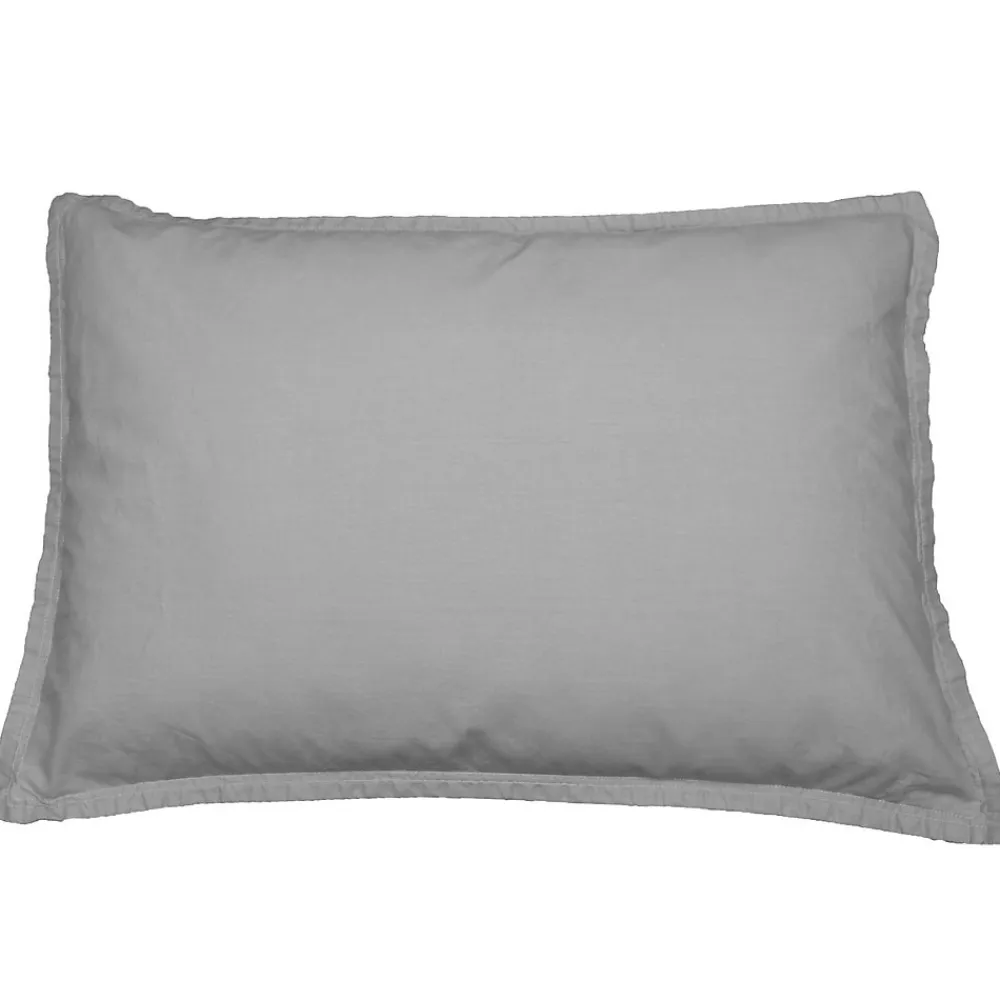 Lot de 2 taies d'oreiller en flanelle de coton Gris Perle 50x70 cm KLAPPEN>Sensei Maison Discount