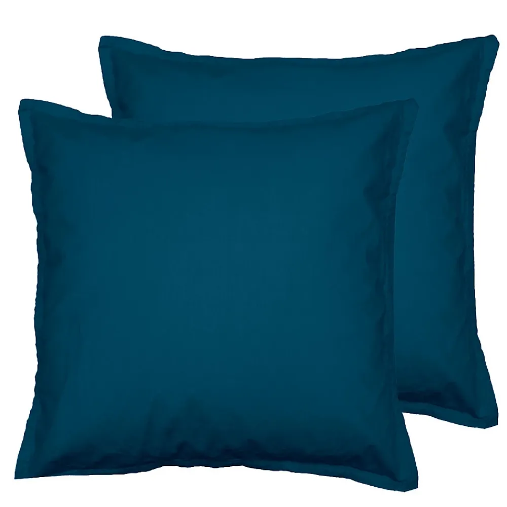 Sensei Maison Lot de 2 taies d'oreiller en flanelle de coton Indigo 65x65 cm KLAPPEN* Taie D'Oreiller
