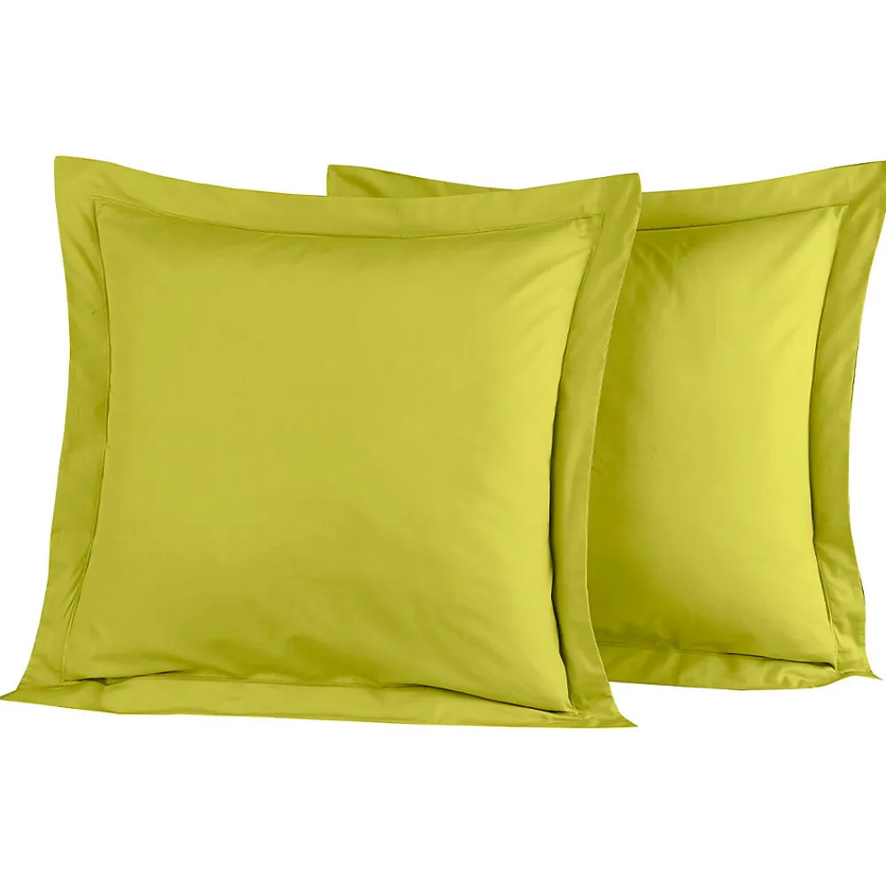 Lot de 2 taies d'oreiller en percale de coton Citronelle 65x65 cm SOFT PERCALE>Sensei Maison Discount
