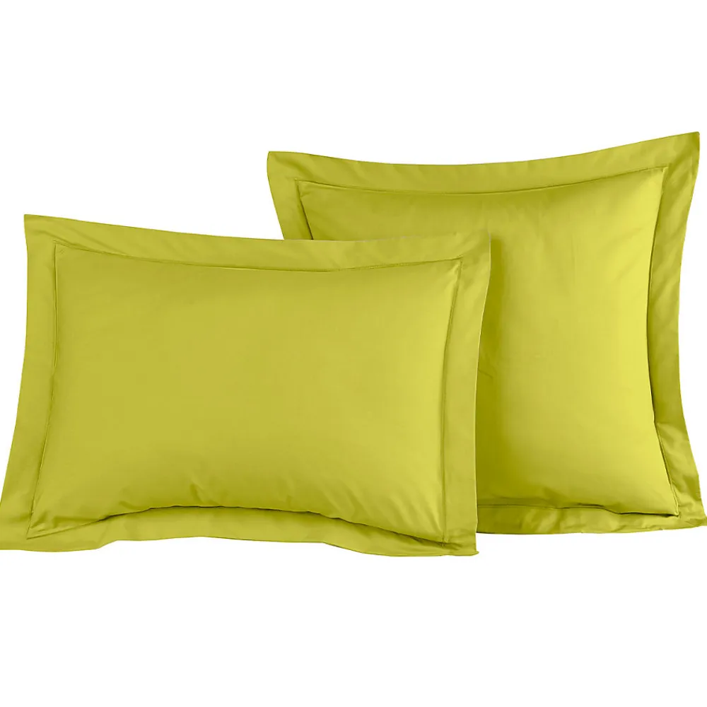 Lot de 2 taies d'oreiller en percale de coton Citronelle 65x65 cm SOFT PERCALE>Sensei Maison Discount