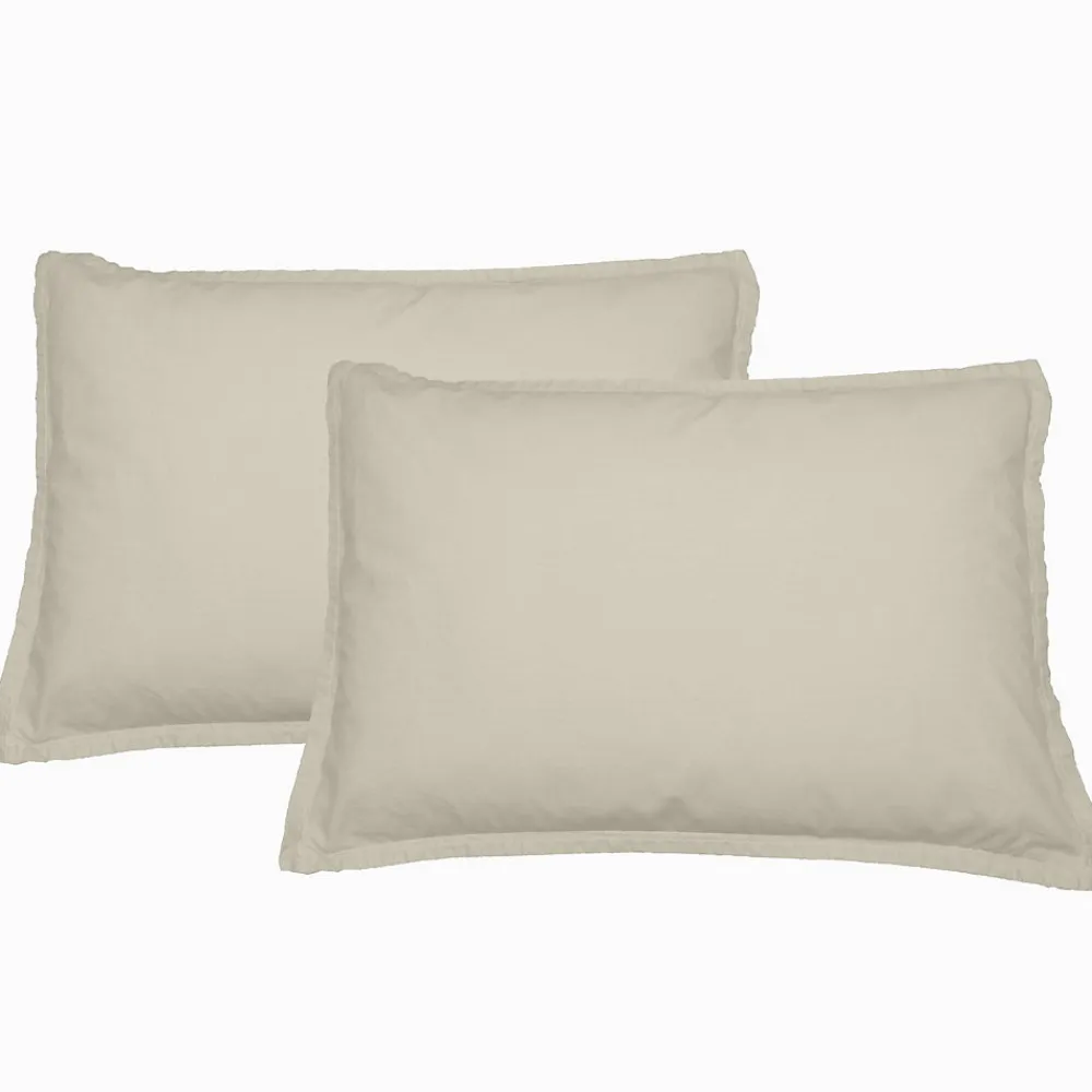 Lot de 2 taies d'oreiller en flanelle de coton Ficelle 50x70 cm KLAPPEN>Sensei Maison Outlet
