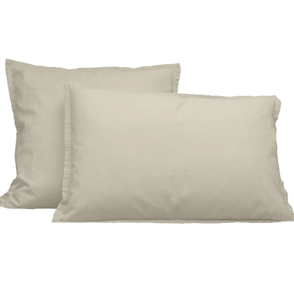 Lot de 2 taies d'oreiller en flanelle de coton Ficelle 50x70 cm KLAPPEN>Sensei Maison Outlet