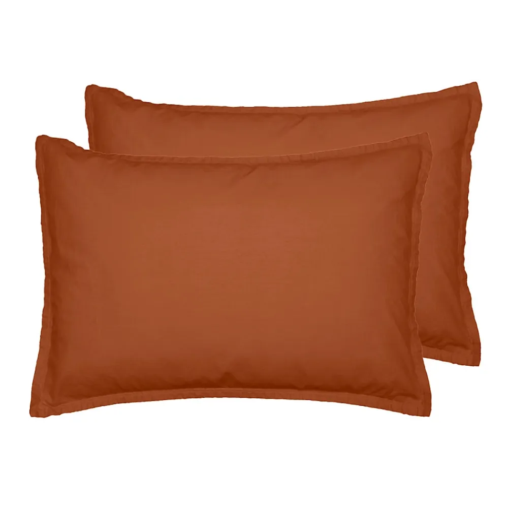 Sensei Maison Lot de 2 taies d'oreiller en flanelle de coton Auburn 50x70 cm KLAPPEN* Taie D'Oreiller