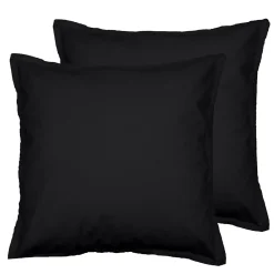 Lot de 2 taies d'oreiller en flanelle de coton Anthracite 65x65 cm KLAPPEN>Sensei Maison