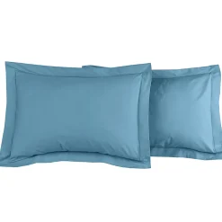 Lot de 2 taies d'oreiller en percale de coton Cobalt 50x70 cm SOFT PERCALE>Sensei Maison Online