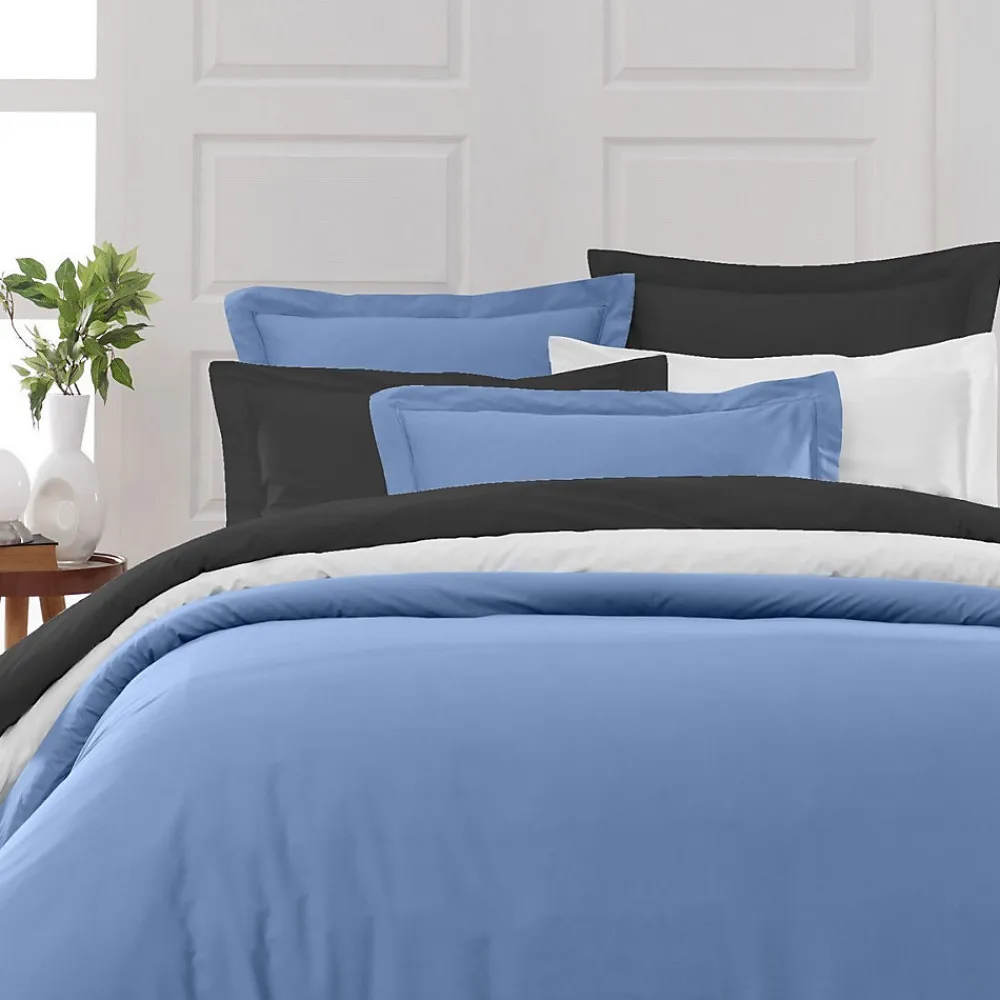 Lot de 2 taies d'oreiller en percale de coton Cobalt 50x70 cm SOFT PERCALE>Sensei Maison Online