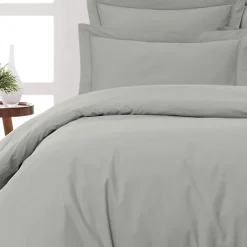 Sensei Maison Lot de 2 taies d'oreiller en percale de coton Gris Perle 50x70 cm SOFT PERCALE* Taie D'Oreiller