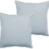Vent Du Sud Lot de 2 taies d'oreiller percale pur coton peigné longues fibres 80 fils/cm² - Glacier - Lot de 2 taies d'oreiller 65* Taie D'Oreiller