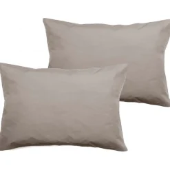 Lot de 2 taies d'oreiller percale pur coton peigné longues fibres 80 fils/cm² - Lin - Lot de 2 taies d'oreiller 50 x 7>Vent Du Sud Hot