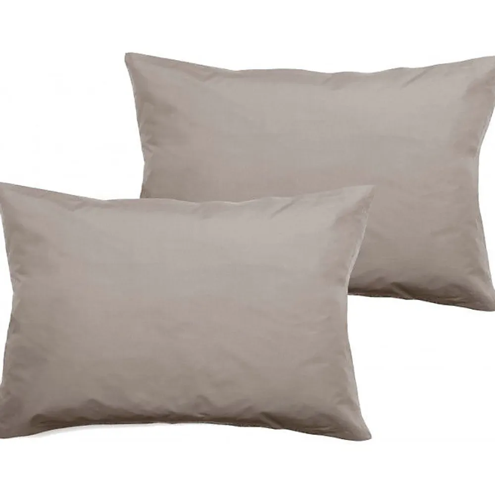 Lot de 2 taies d'oreiller percale pur coton peigné longues fibres 80 fils/cm² - Lin - Lot de 2 taies d'oreiller 50 x 7>Vent Du Sud Hot