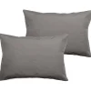 Lot de 2 taies d'oreiller percale pur coton peigné longues fibres 80 fils/cm² - Cendre - Lot de 2 taies d'oreiller 50>Vent Du Sud Hot