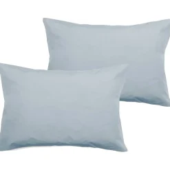Vent Du Sud Lot de 2 taies d'oreiller percale pur coton peigné longues fibres 80 fils/cm² - Glacier - Lot de 2 taies d'oreiller 50* Taie D'Oreiller