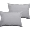 Lot de 2 taies d'oreiller percale pur coton peigné longues fibres 80 fils/cm² - Perle - Lot de 2 taies d'oreiller 50 x>Vent Du Sud