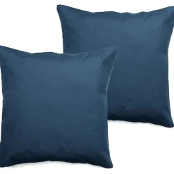 Vent Du Sud Lot de 2 taies d'oreiller percale pur coton peigné longues fibres 80 fils/cm² - Marine - Lot de 2 taies d'oreiller 65* Taie D'Oreiller