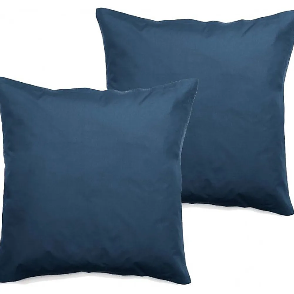 Vent Du Sud Lot de 2 taies d'oreiller percale pur coton peigné longues fibres 80 fils/cm² - Marine - Lot de 2 taies d'oreiller 65* Taie D'Oreiller