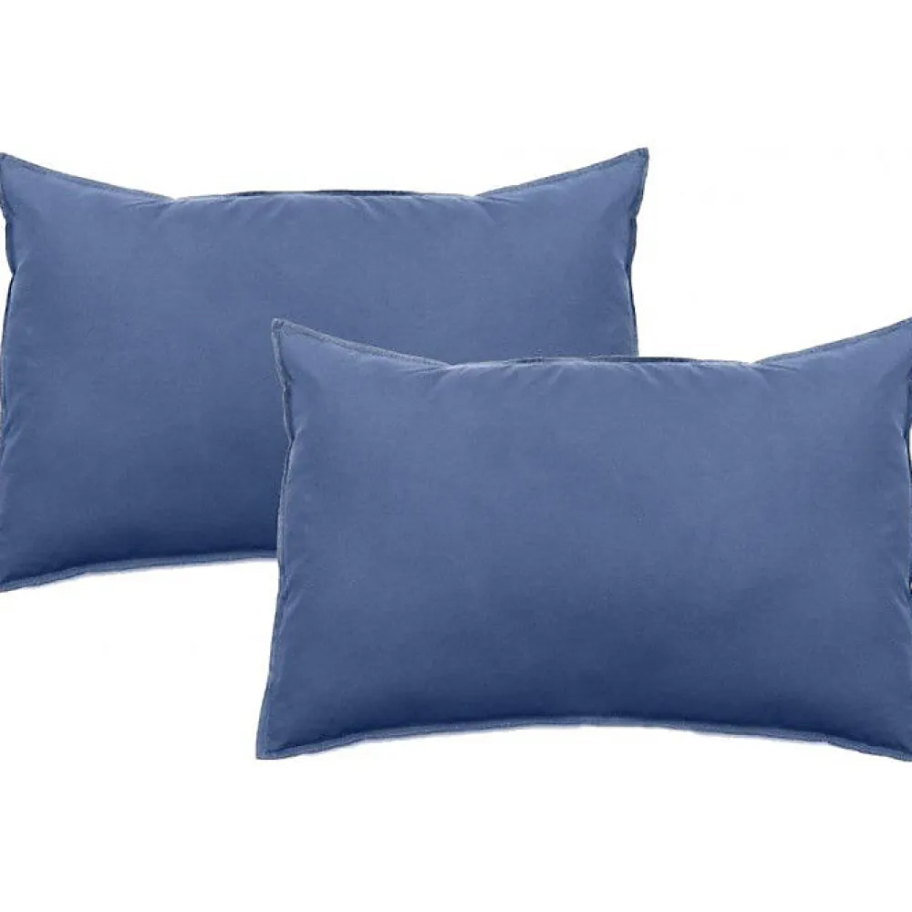 Lot de 2 taies d'oreiller Palace pur coton teint lavé 63 fils/cm² - Palace Naturel - Lot de 2 taies d'oreiller 50 x 70>Vent Du Sud Discount