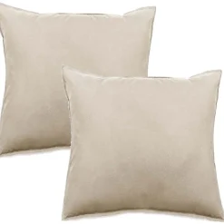 Lot de 2 taies d'oreiller Palace pur coton teint lavé 63 fils/cm² - Palace Naturel - Lot de 2 taies d'oreiller 50 x 70><noscript><img width=