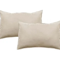 Lot de 2 taies d'oreiller Palace pur coton teint lavé 63 fils/cm² - Palace Naturel - Lot de 2 taies d'oreiller 50 x 70><noscript><img width=