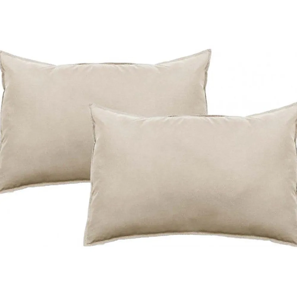 Lot de 2 taies d'oreiller Palace pur coton teint lavé 63 fils/cm² - Palace Naturel - Lot de 2 taies d'oreiller 50 x 70>Vent Du Sud Discount