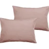 Lot de 2 taies d'oreiller percale pur coton peigné longues fibres 80 fils/cm² - Rose - Lot de 2 taies d'oreiller 50 x>Vent Du Sud Discount