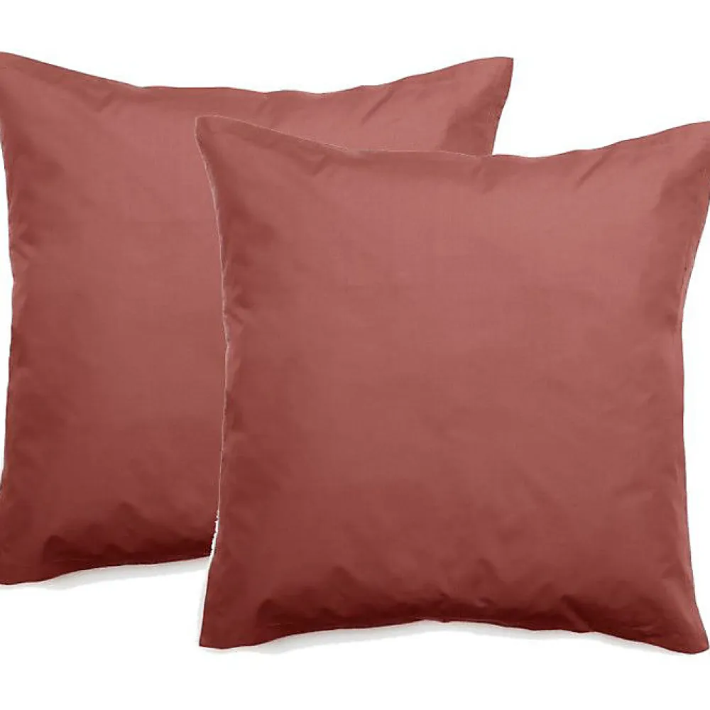 Lot de 2 taies d'oreiller percale pur coton peigné longues fibres 80 fils/cm² - Pêche - Lot de 2 taies d'oreiller 65 x>Vent Du Sud Best