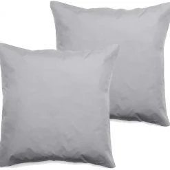Lot de 2 taies d'oreiller percale pur coton peigné longues fibres 80 fils/cm² - Perle - Lot de 2 taies d'oreiller 65 x>Vent Du Sud Best