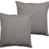 Lot de 2 taies d'oreiller percale pur coton peigné longues fibres 80 fils/cm² - Cendre - Lot de 2 taies d'oreiller 65>Vent Du Sud Hot