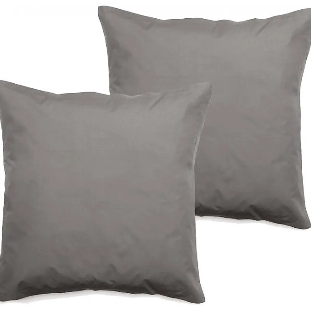 Lot de 2 taies d'oreiller percale pur coton peigné longues fibres 80 fils/cm² - Cendre - Lot de 2 taies d'oreiller 65>Vent Du Sud Hot