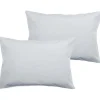 Vent Du Sud Lot de 2 taies d'oreiller percale pur coton peigné longues fibres 80 fils/cm² - Neige - Lot de 2 taies d'oreiller 50 x* Taie D'Oreiller