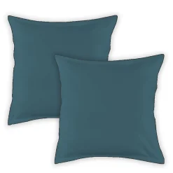 Future Home Lot de 2 taies d'oreiller unies en coton finition bourdon 65x65cm* Taie D'Oreiller
