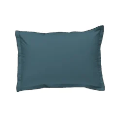 Lot de 2 taies d'oreiller unies en coton finition bourdon 50x70cm><noscript><img width=