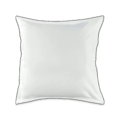 Lot de 2 taies d'oreiller unies en coton finition bourdon 65x65cm><noscript><img width=
