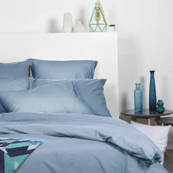 Lot de 2 taies d'oreiller 50x70 cm polyester microfibre LAGO bleu jean>Linnea Sale