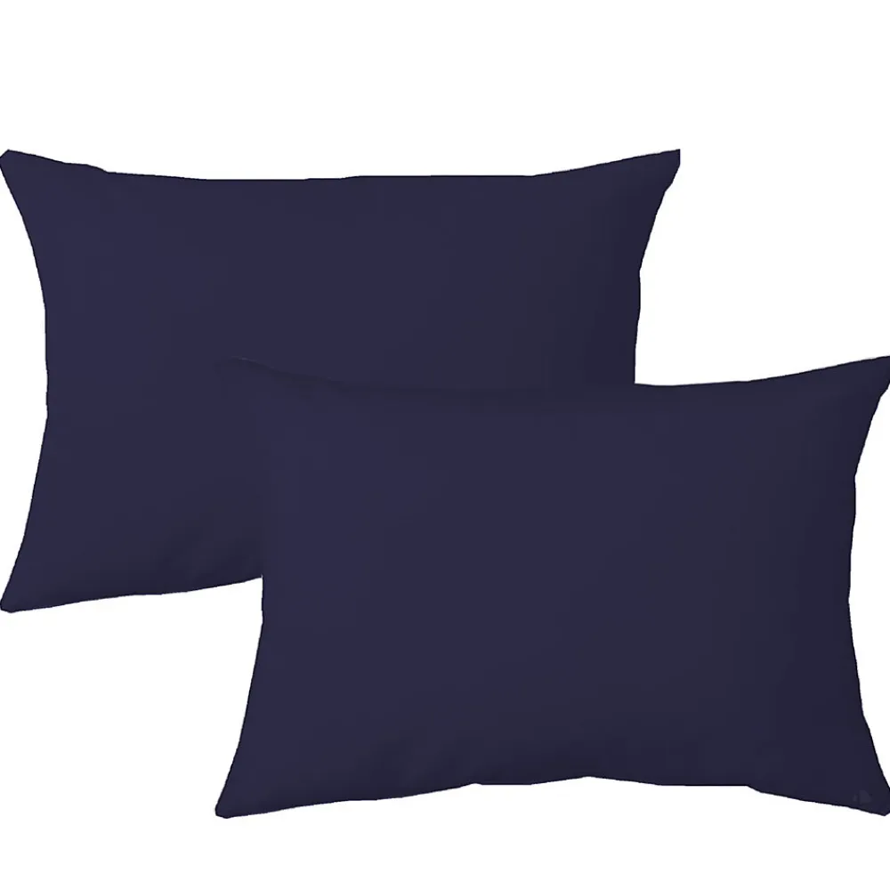 Lot de 2 taies d'oreiller 50x70 cm polyester microfibre LAGO bleu marine>Linnea Best