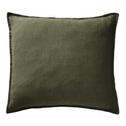 Meubletmoi Lot de 2 taies d'oreillers 60 x 60 cm en lin lavé vert - LUISA* Taie D'Oreiller