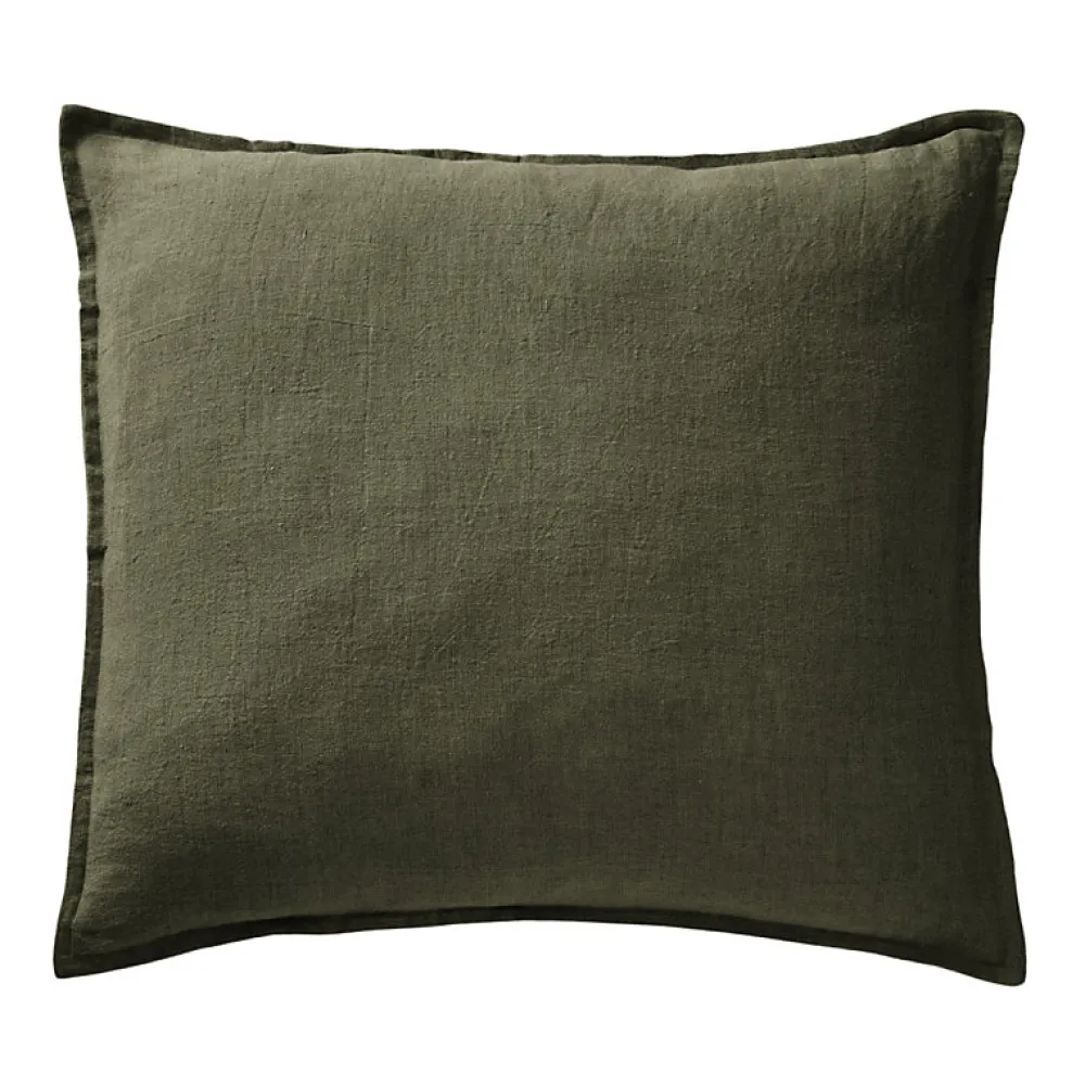 Meubletmoi Lot de 2 taies d'oreillers 60 x 60 cm en lin lavé vert - LUISA* Taie D'Oreiller