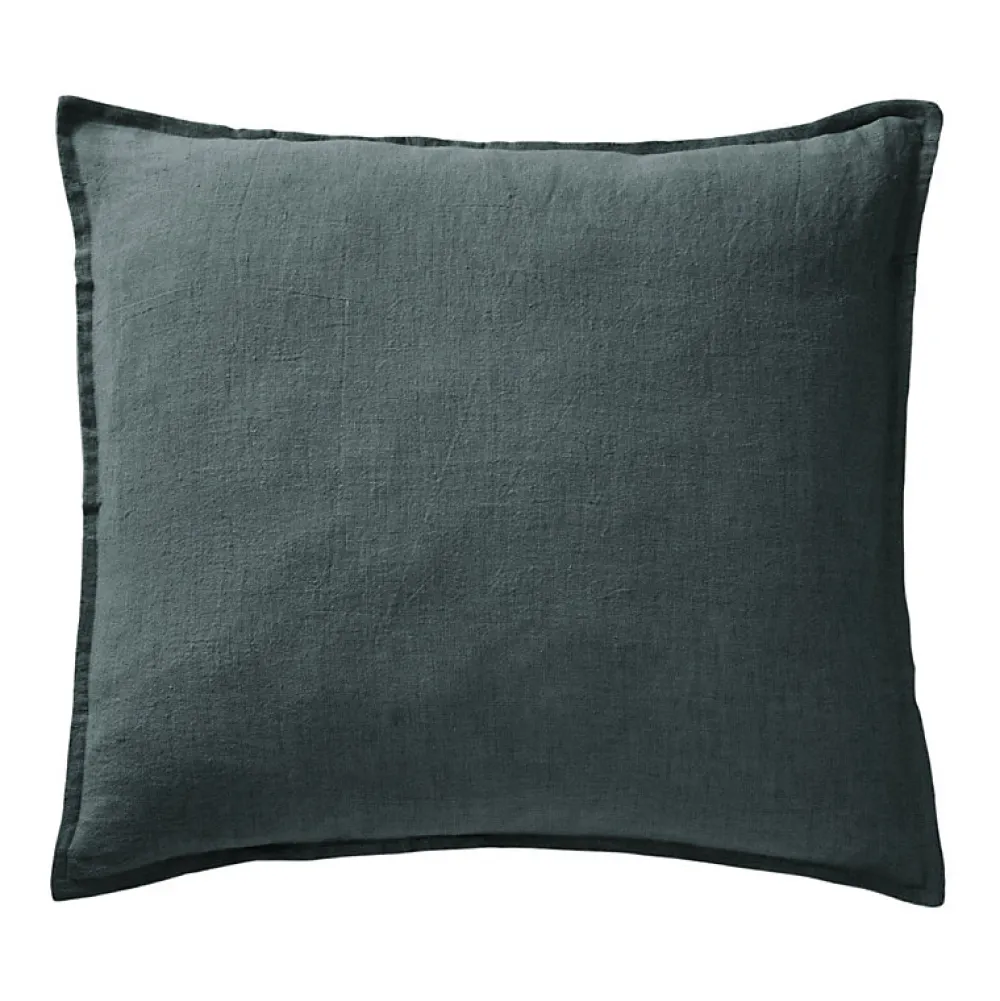 Meubletmoi Lot de 2 taies d'oreillers 60 x 60 cm en lin lavé bleu - LUISA* Taie D'Oreiller