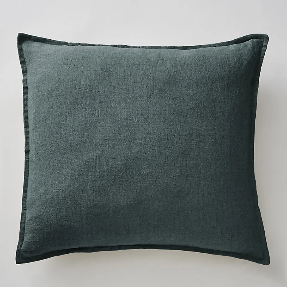 Meubletmoi Lot de 2 taies d'oreillers 60 x 60 cm en lin lavé bleu - LUISA* Taie D'Oreiller