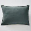 Meubletmoi Lot de 2 taies d'oreillers 50 x 70 cm en lin lavé bleu - LUISA* Taie D'Oreiller