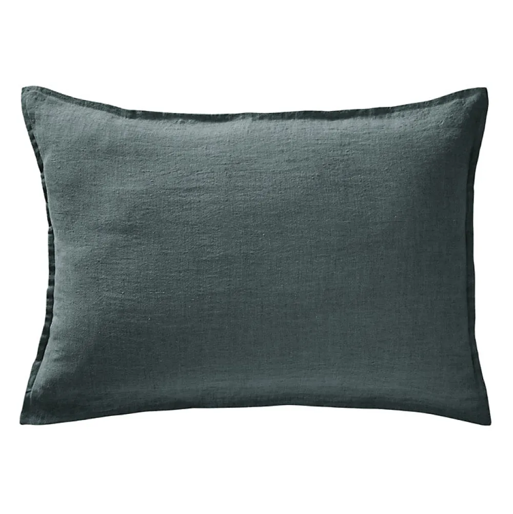 Meubletmoi Lot de 2 taies d'oreillers 50 x 70 cm en lin lavé bleu - LUISA* Taie D'Oreiller