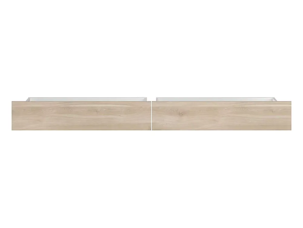 Vente-unique Lot de 2 tiroirs pour lit en 120, 140, 160 et 180 cm - Coloris : Naturel - TENALIA* Lit Avec Rangement