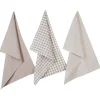 Atmosphera Créateur D'Intérieur Lot de 3 torchons en coton 45x70 - Taupe- Atmosphera* Boutis, Couvre-Lit, Édredon