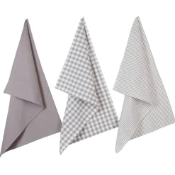 Atmosphera Créateur D'Intérieur Lot de 3 torchons en coton 45x70 - Taupe- Atmosphera* Boutis, Couvre-Lit, Édredon